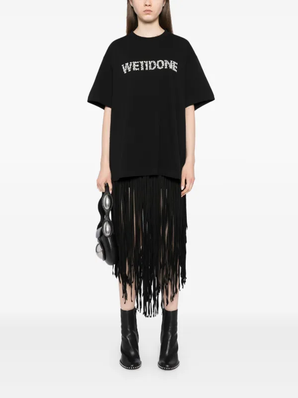 We11done Pearl Logo T-shirt | Black | FARFETCH ID