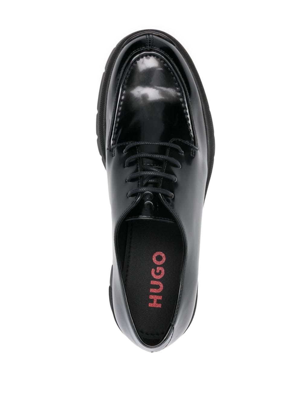 Shop Hugo Lace-up Chunky Oxfords Shoes In 黑色