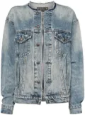 R13 collarless trucker jacket - Blue