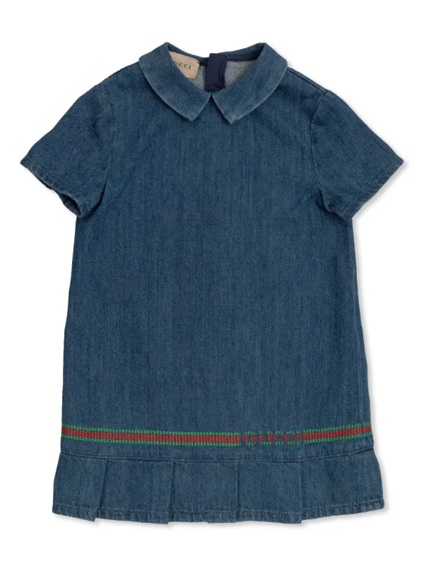 GUCCI グッチ　デニムワンピース GUCCI】グッチ『シェリーライン 半袖デニムワンピース size44