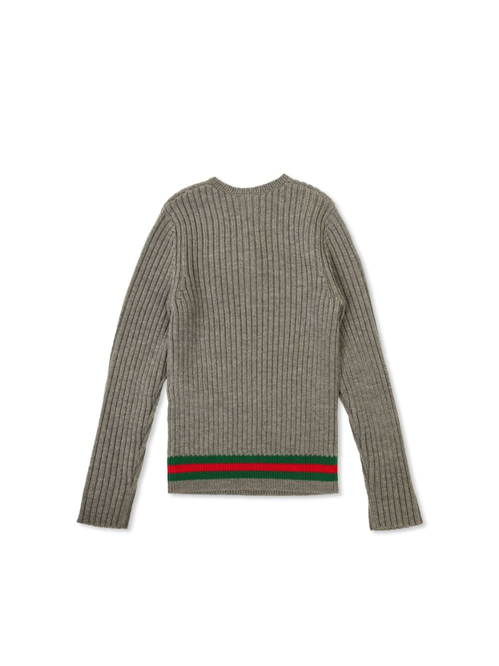 Gucci Kids Signature Web Stripe sweater - Grijs