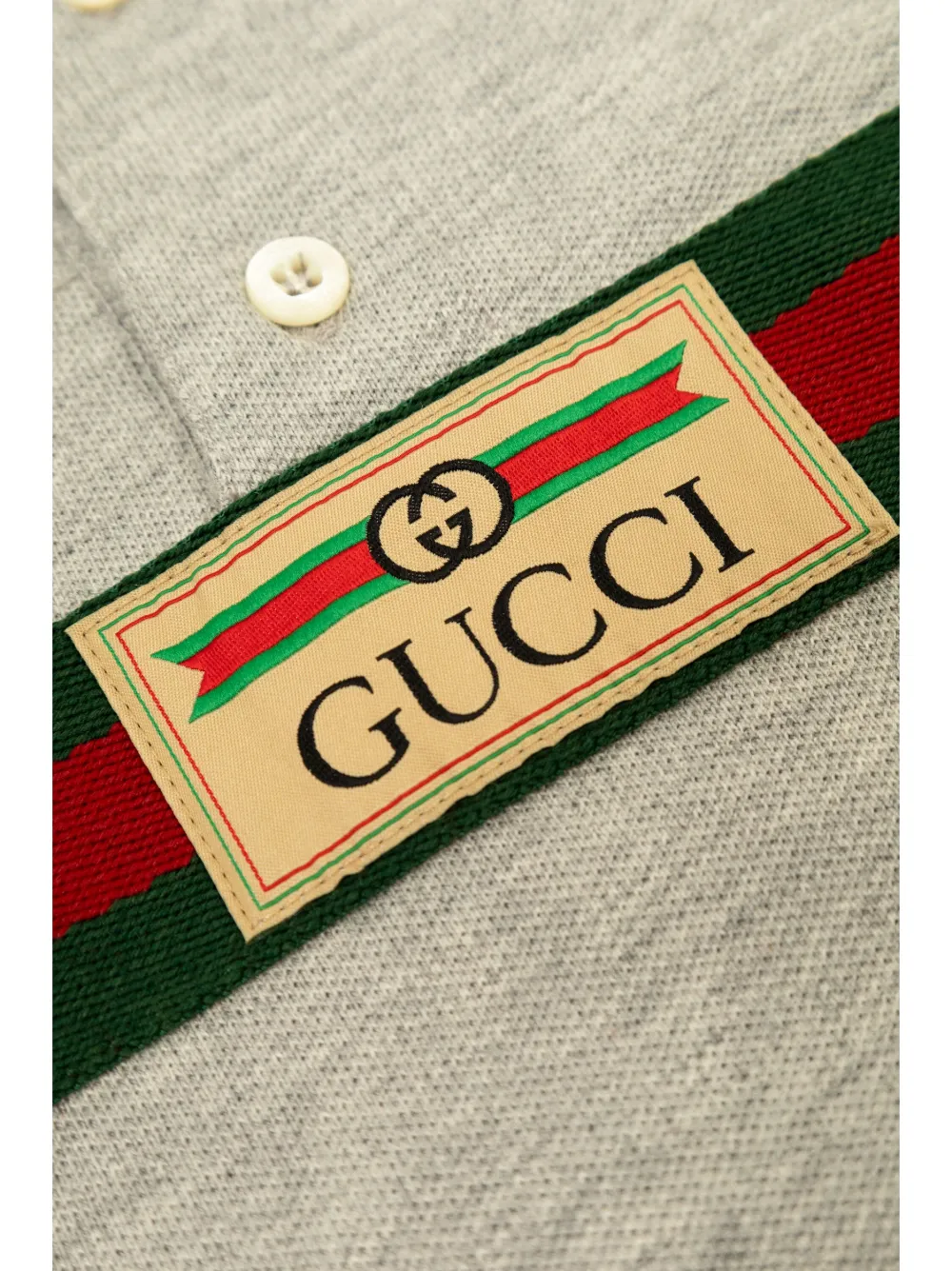 GUCCI WEB STRIPE COTTON POLO SHIRT