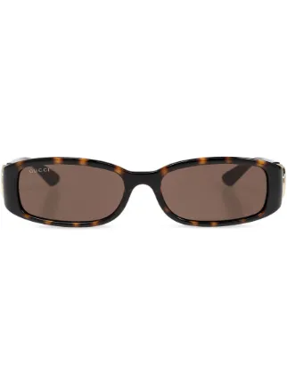 Gucci Eyewear トータスシェル スクエアサングラス | ブラウン 
