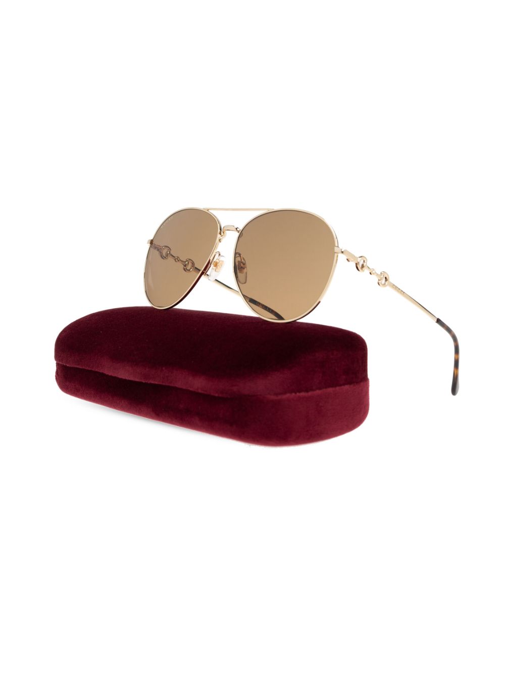 Shop Gucci 797453 I3330 8023 Pilot-frame Sunglasses In Gold