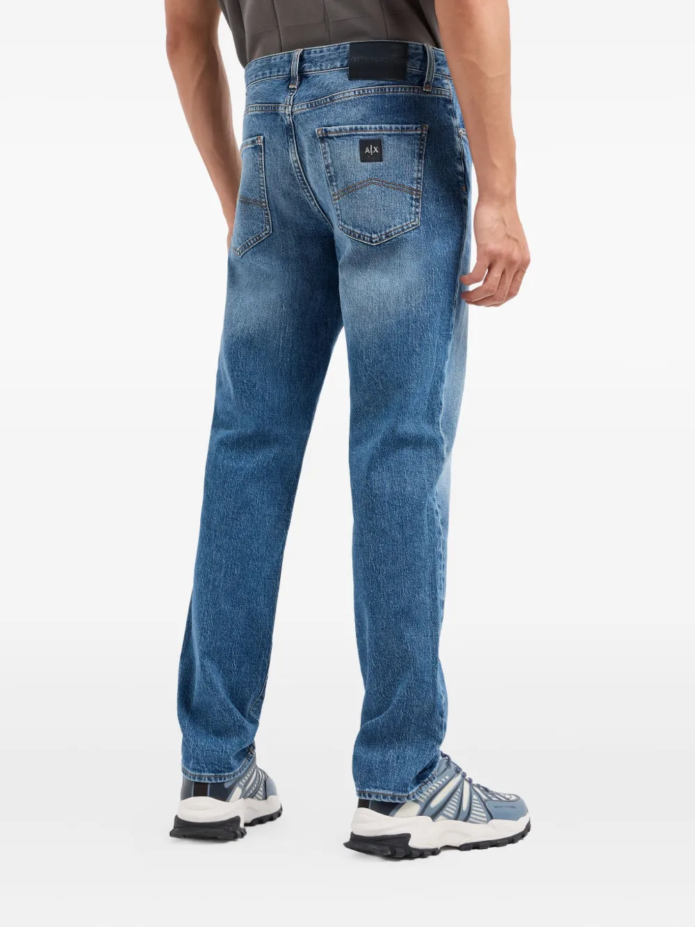 Armani Exchange Jeans met logopatch Blauw