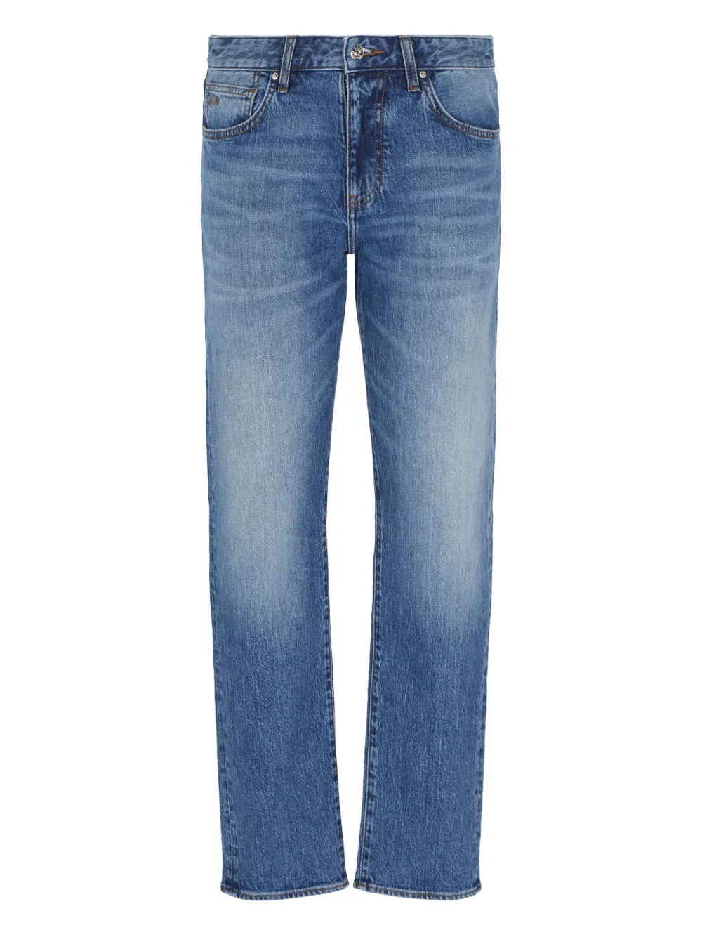 Armani Exchange ロゴパッチ ジーンズ - ブルー Armani Exchange ロゴパッチ ジーンズ - ブルー