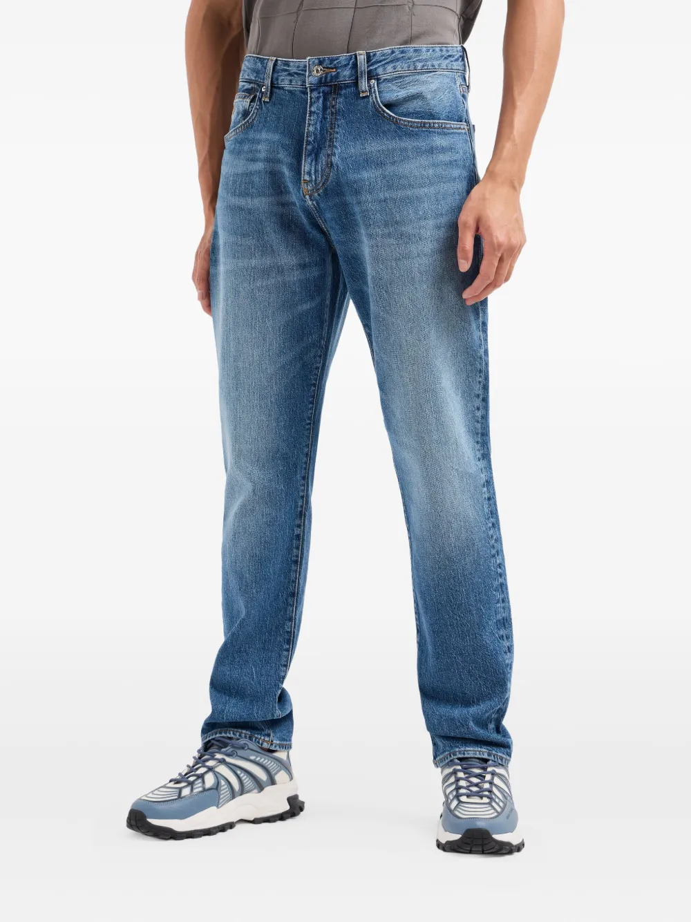 Armani Exchange Jeans met logopatch Blauw