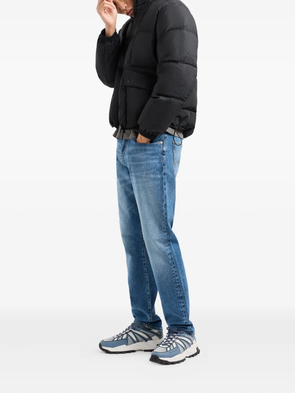 Armani Exchange Jeans met logopatch - Blauw