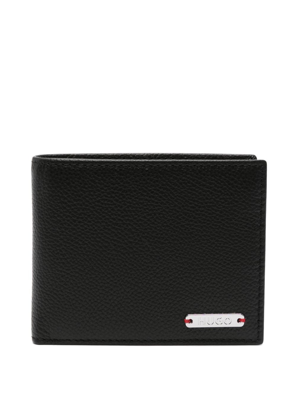 Shop Hugo Logo-plaque Wallet In Black