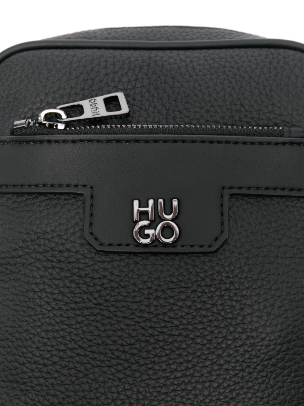 Shop Hugo Logo-plaque Messenger Bag In 黑色