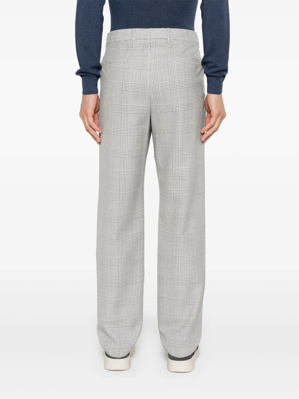 BOSS Broek met tartan ruit Blauw