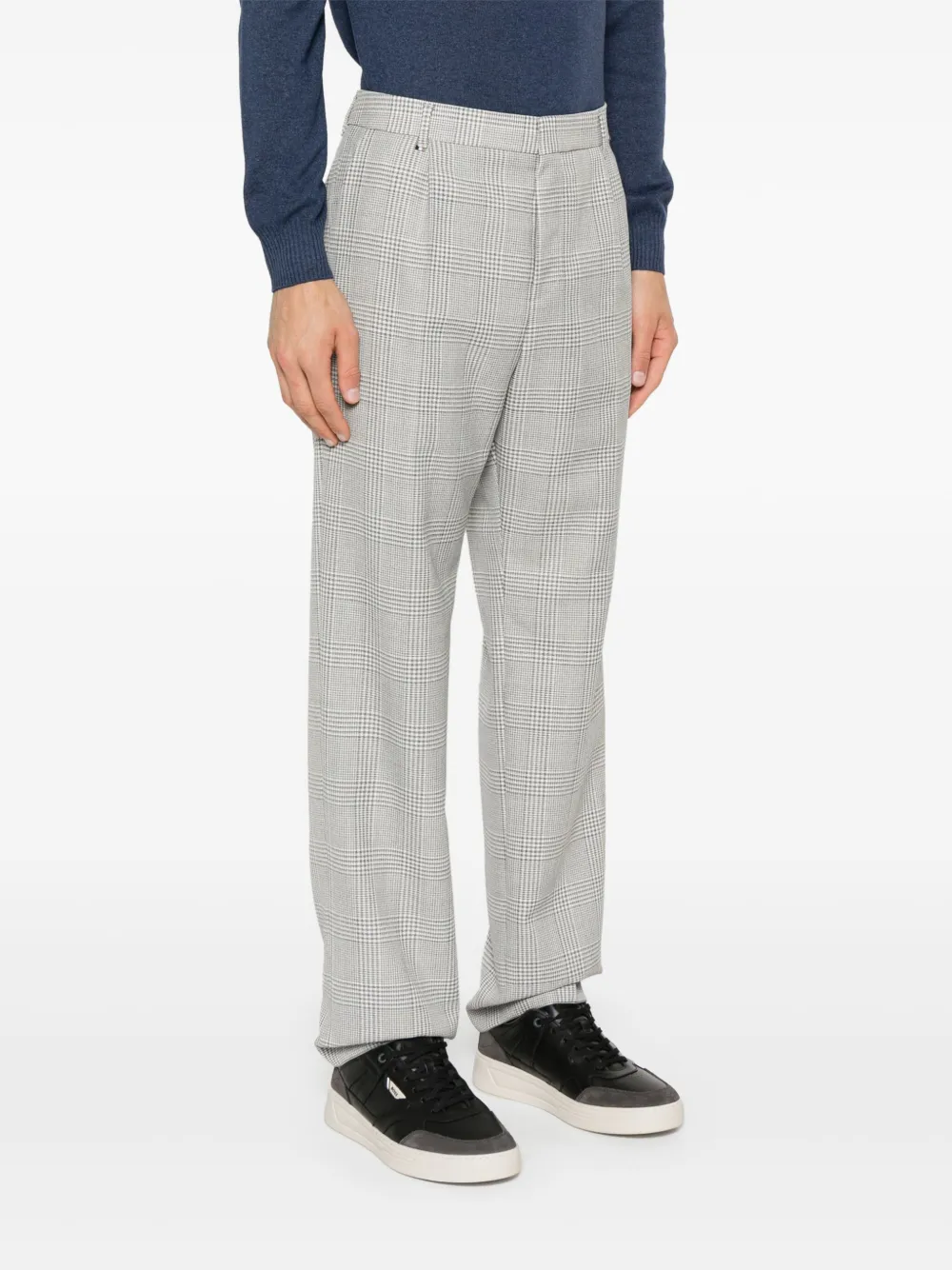 BOSS Broek met tartan ruit Blauw