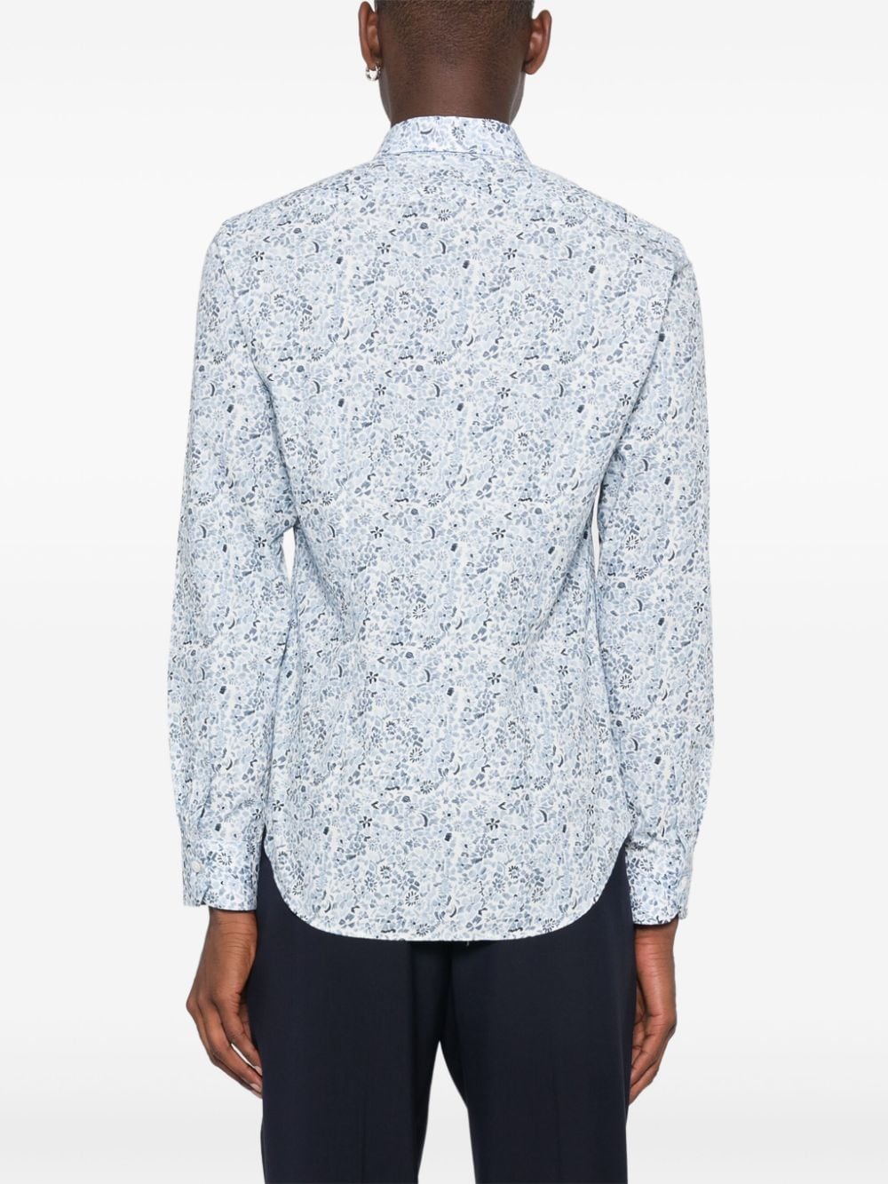 Shop Paul Smith Floral-print Shirt In Blue