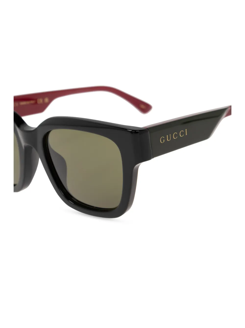 Gucci Eyewear lentes de sol con puente de nariz baja unisex Acetato Talla unica Negro