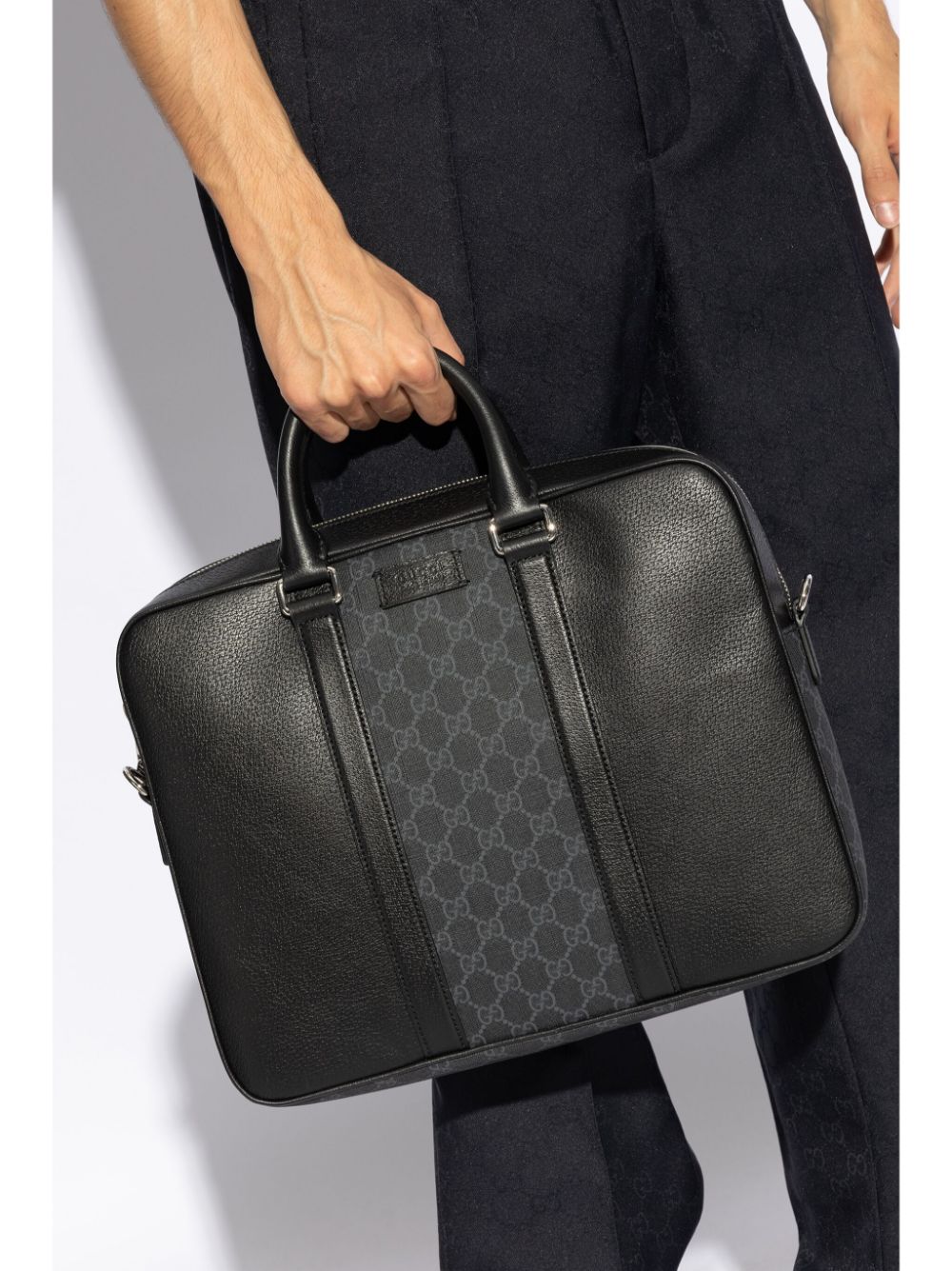 Gucci medium GG briefcase - Zwart