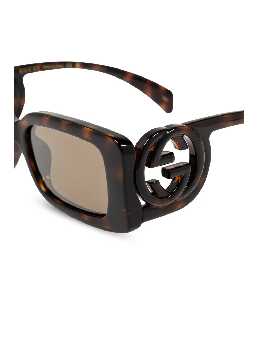 Gucci Eyewear GG zonnebril met rechthoekig montuur Bruin