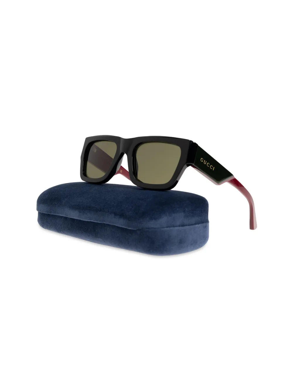 Gucci Eyewear Zonnebril met rechthoekig montuur Zwart