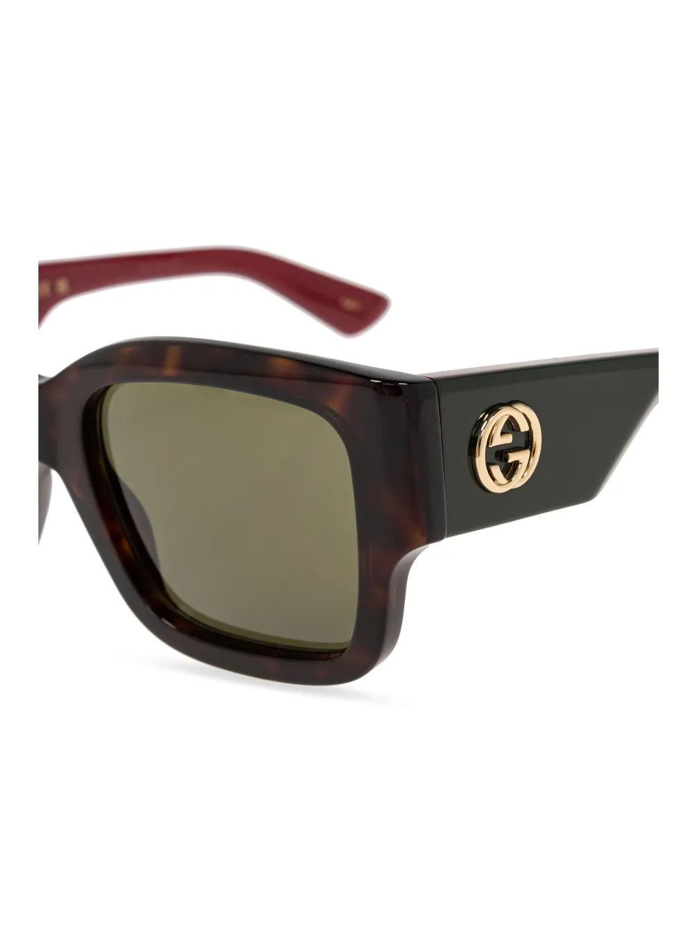 Gucci Eyewear Interlocking G zonnebril met vierkant montuur Bruin