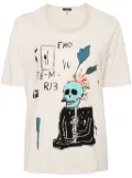 R13 graphic-print cotton T-shirt - Neutrals