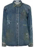 Helmut Lang painted denim shirt - Blue