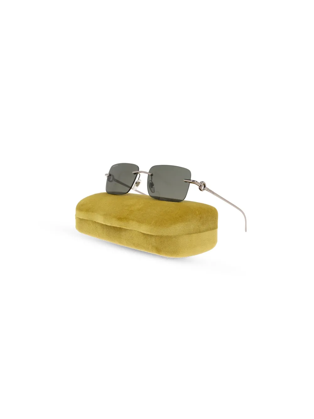 Gucci Eyewear Zonnebril met rechthoekig montuur Zilver