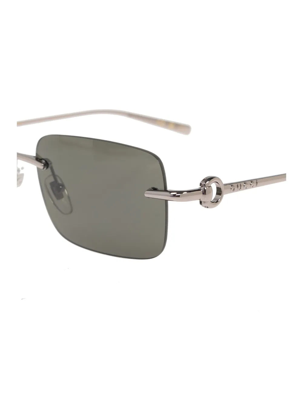 Gucci Eyewear Zonnebril met rechthoekig montuur Zilver