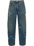Helmut Lang painted wide-leg jeans - Blue