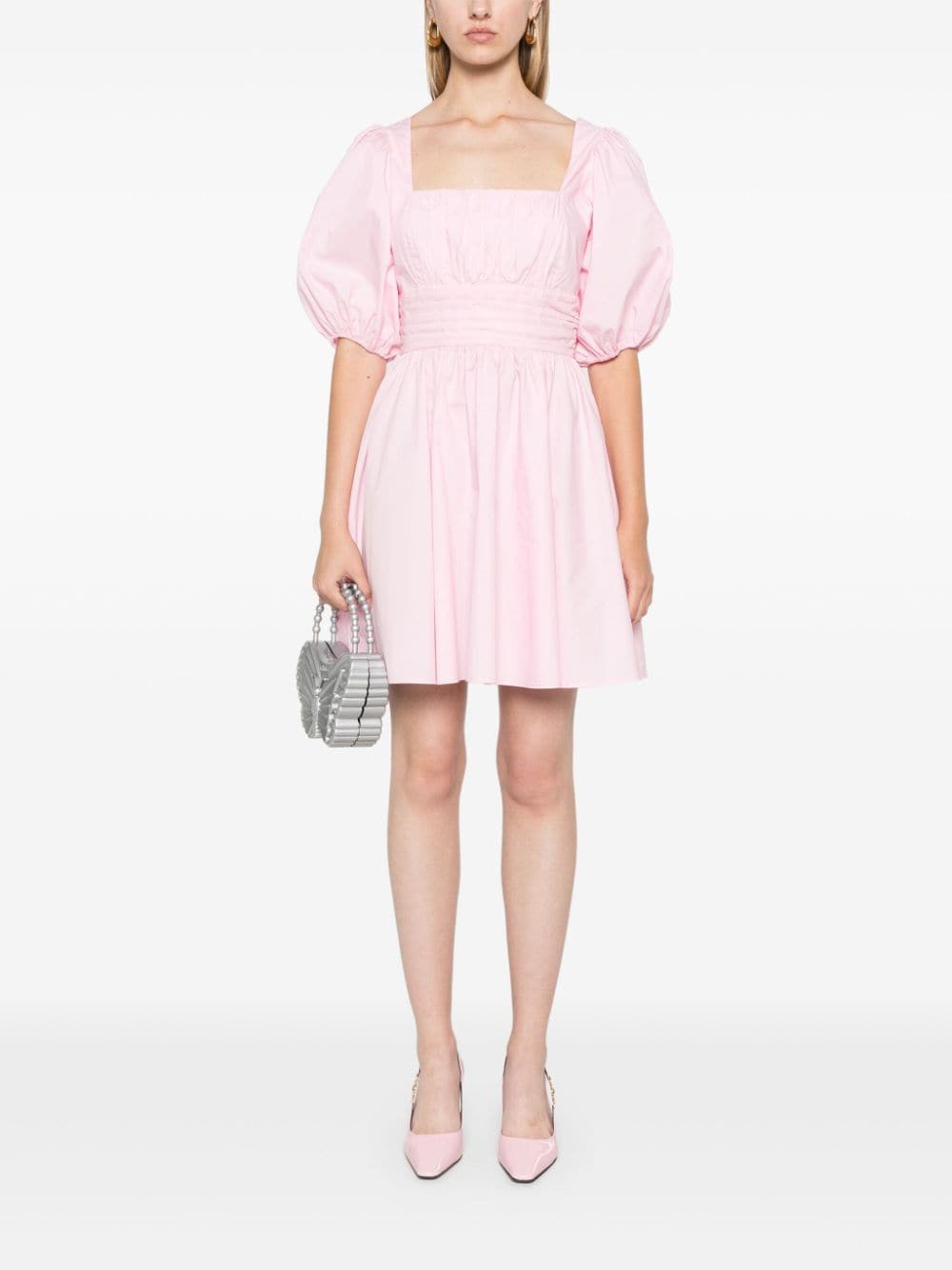 Shop Rotate Birger Christensen Pleated Mini Dress In Pink