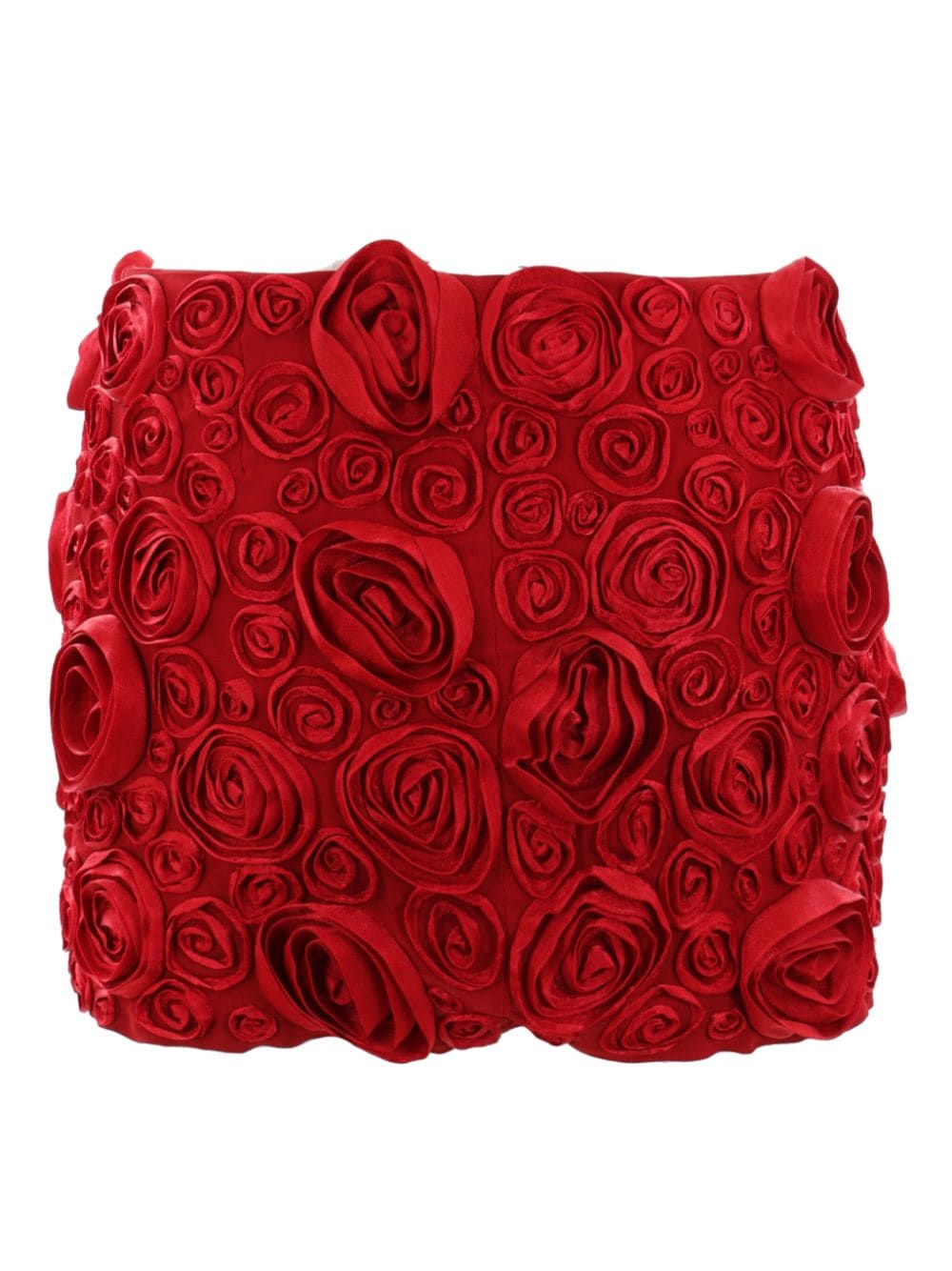 Blumarine rose appliqué mini skirt - Rood