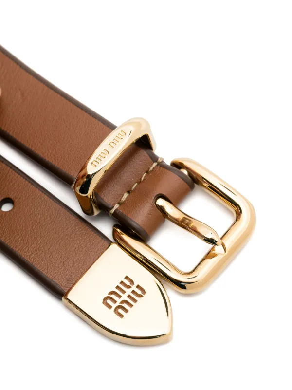 ブレスレット Miu Miu Brown Leather Bracelet Miu Miu Leather Bracelet | Brown | FARFETCH UK