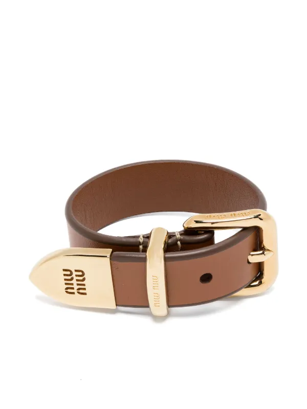 ブレスレット Miu Miu Brown Leather Bracelet 23119327_53203182_600.jpg
