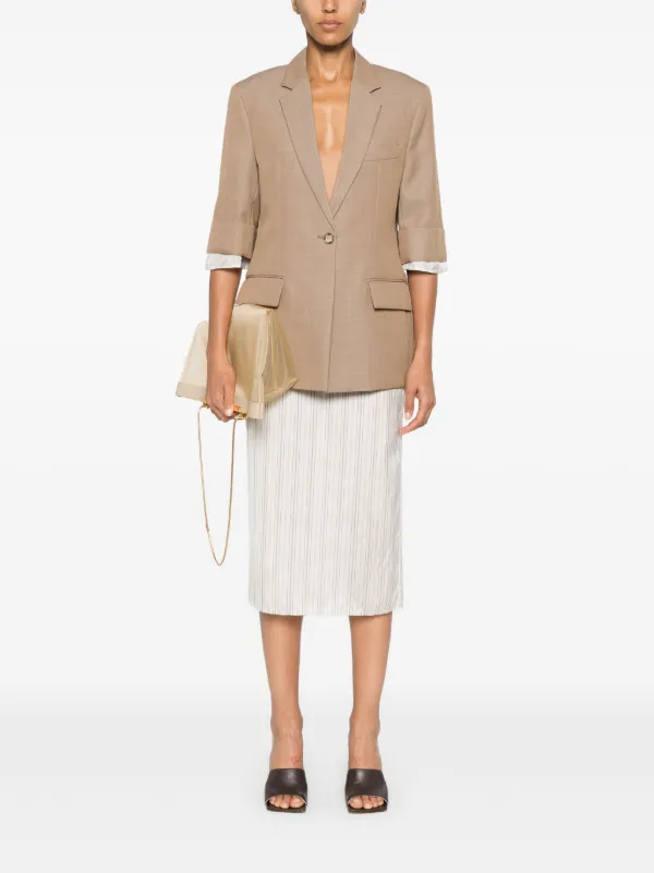 【Victoria Beckham】バージンウールブレザー Victoria Beckham Virgin Wool Jacket | Brown | FARFETCH BH