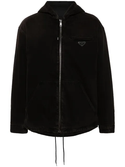 Prada triangle-logo hooded jacket