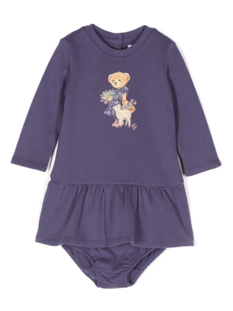 Ralph Lauren Kids Polo Bear-motif fleece dress