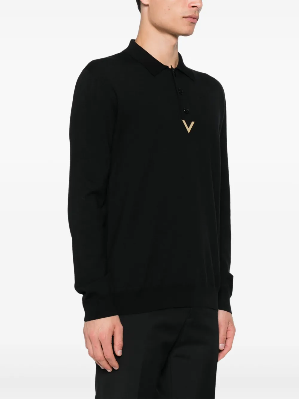 Valentino Garavani Poloshirt met VGold-detail Zwart