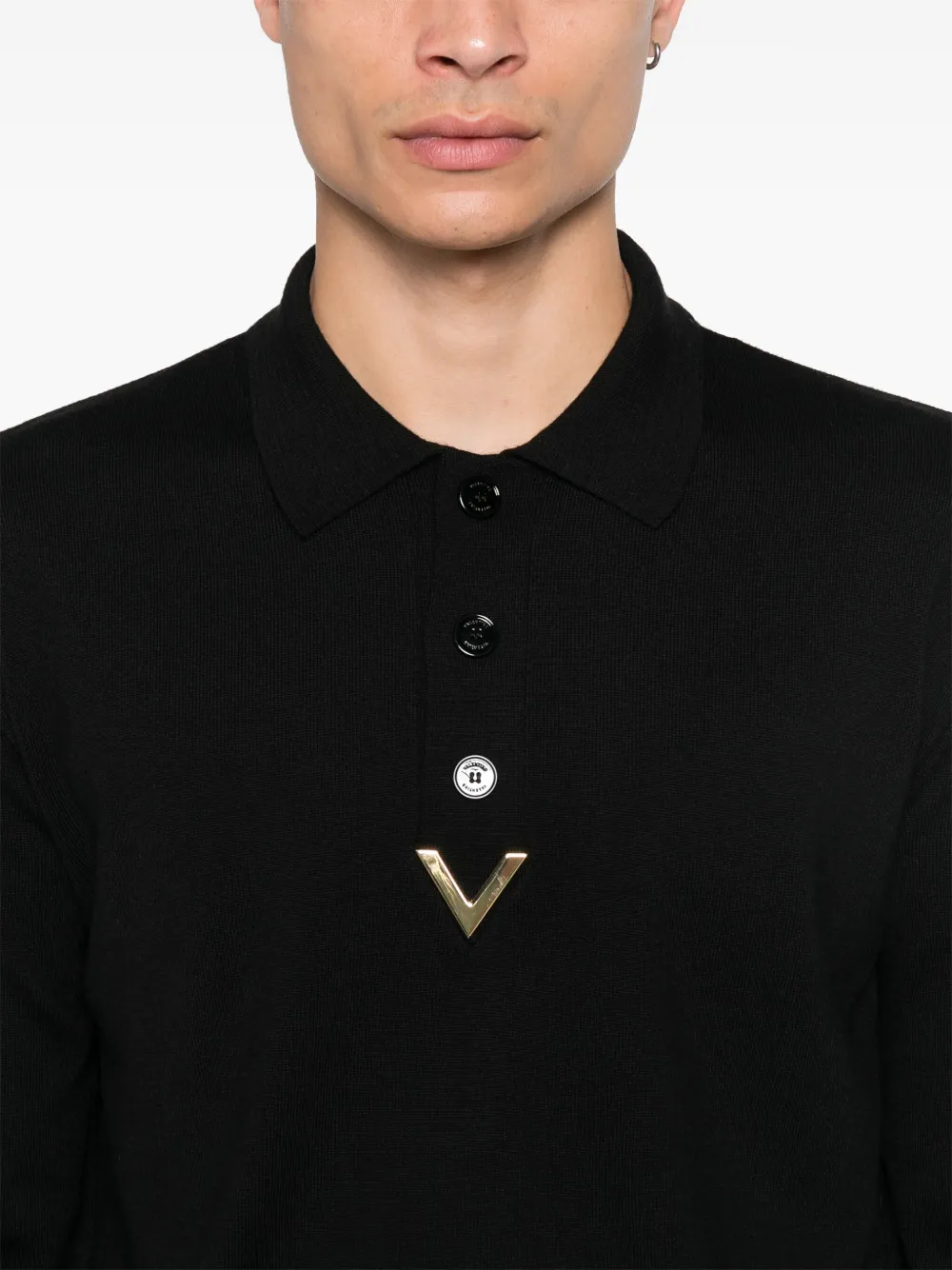 Valentino Garavani Poloshirt met VGold-detail Zwart