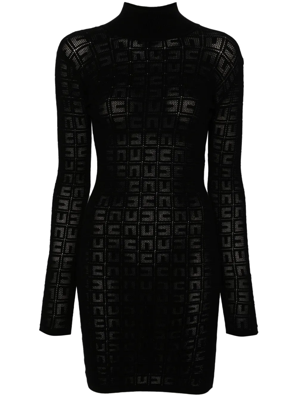 Elisabetta Franchi Mini-jurk met logo jacquard Zwart