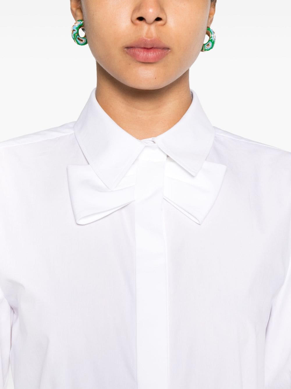 Shop Valentino Bow-detailed Shirt In White