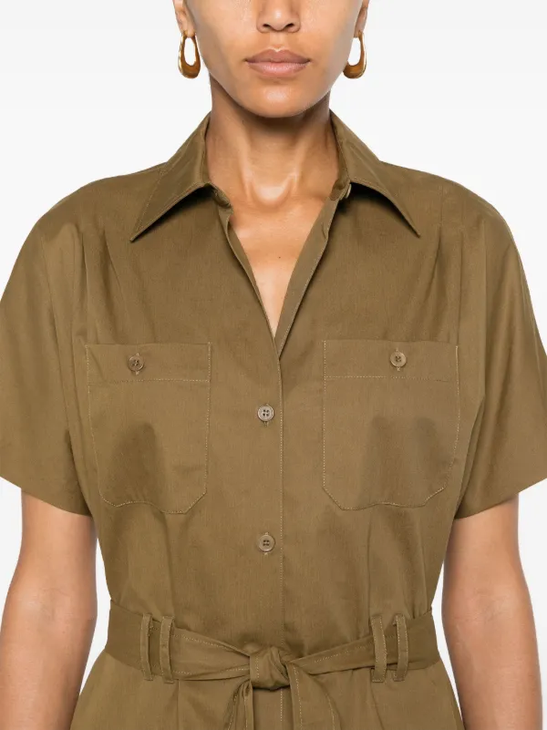 A.P.C. Shirt Midi Dress | Green | FARFETCH