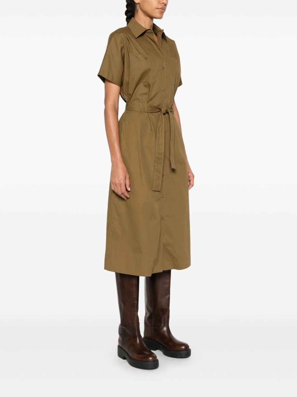 Shop Apc Shirt Midi Dress In Green