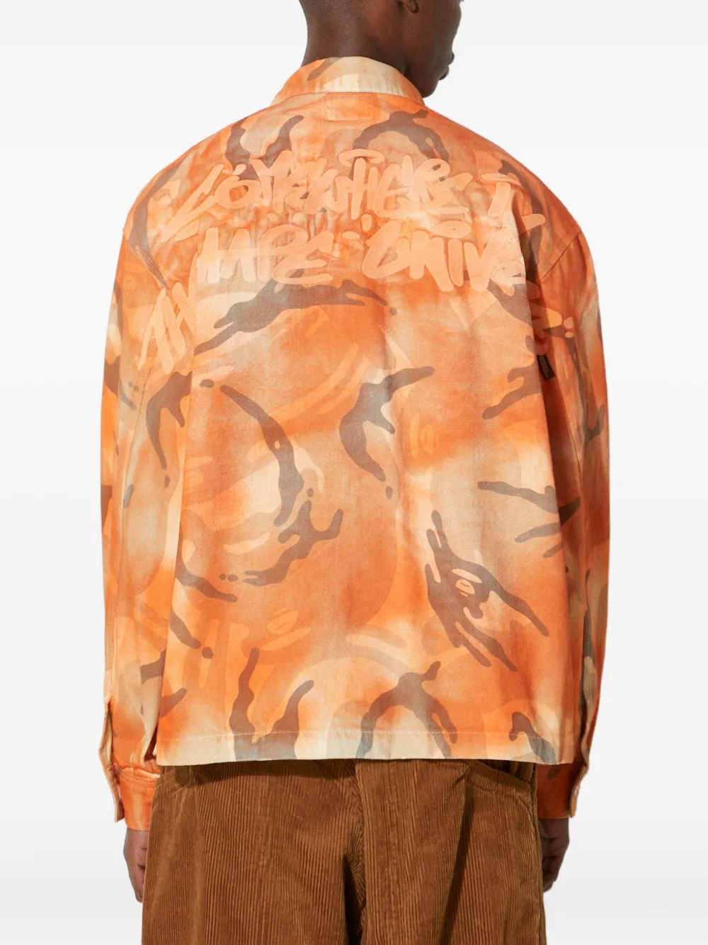 Aape By A Bathing Ape Camo Zip-up Overshirt In Orange