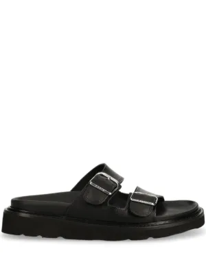 MM6 Maison Margiela Webbing レザーサンダル | ブラック | FARFETCH JP