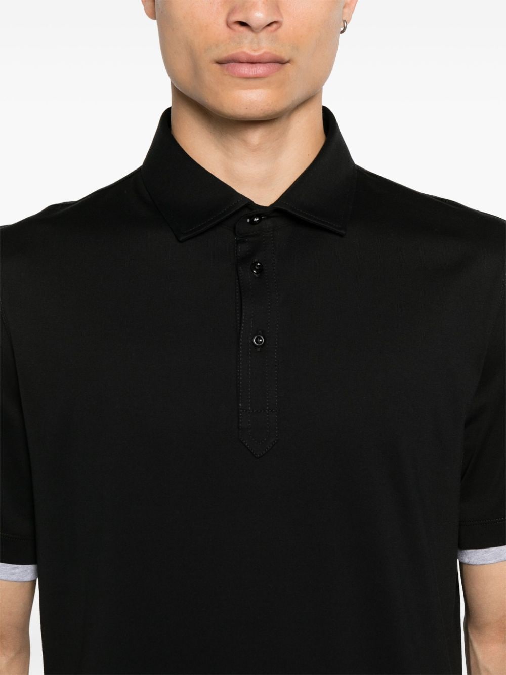 Shop Brunello Cucinelli Cotton Polo Shirt In Black