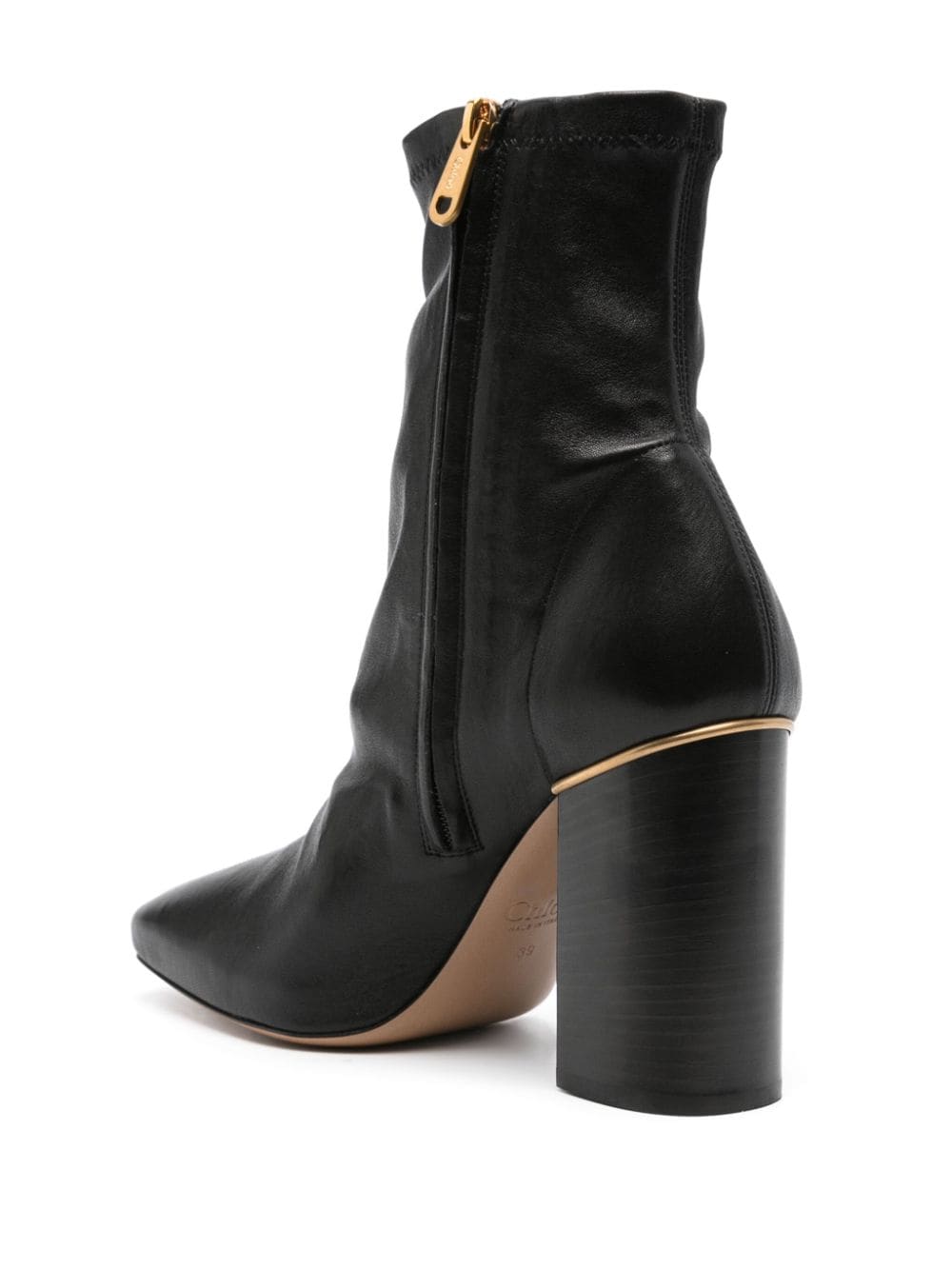 Shop Chloé 90mm Ambre Ankle Boot In Black