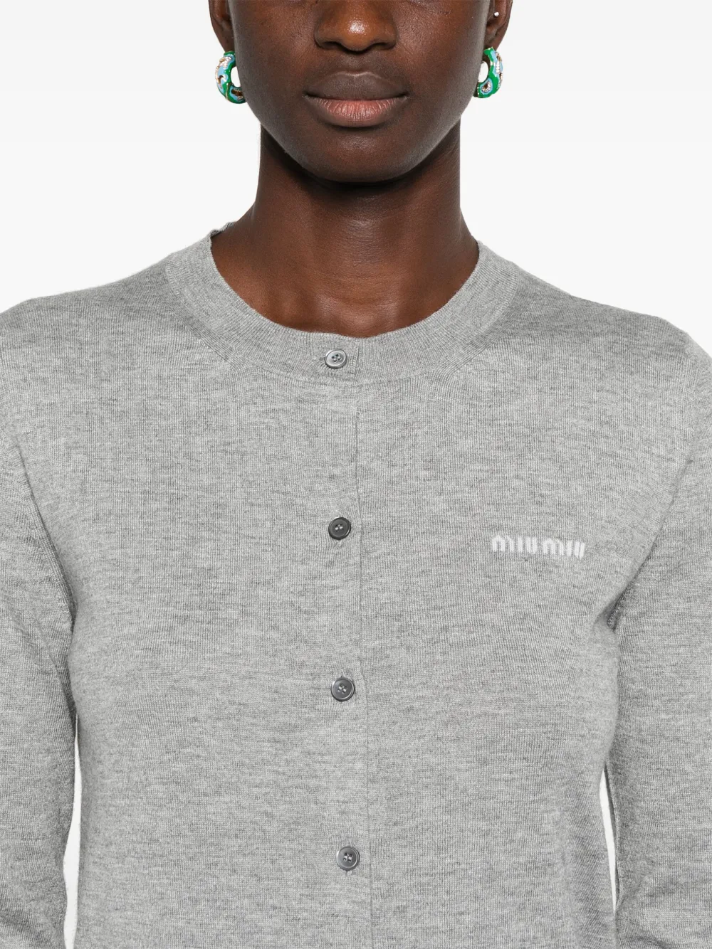 Cheap Miu Miu logo-jacquard cardigan Women