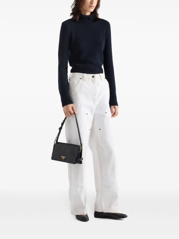 Prada Leather Shoulder Bag | Black | FARFETCH