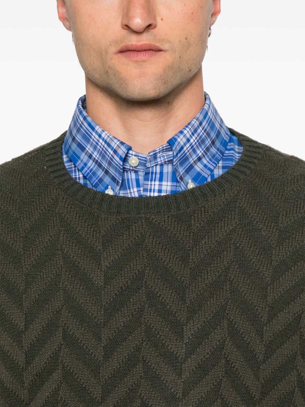 Emporio Armani herringbone-pattern sweater Men