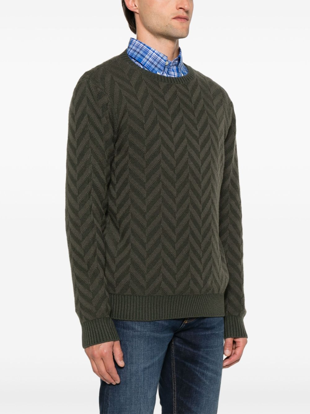 Emporio Armani herringbone-pattern sweater Men