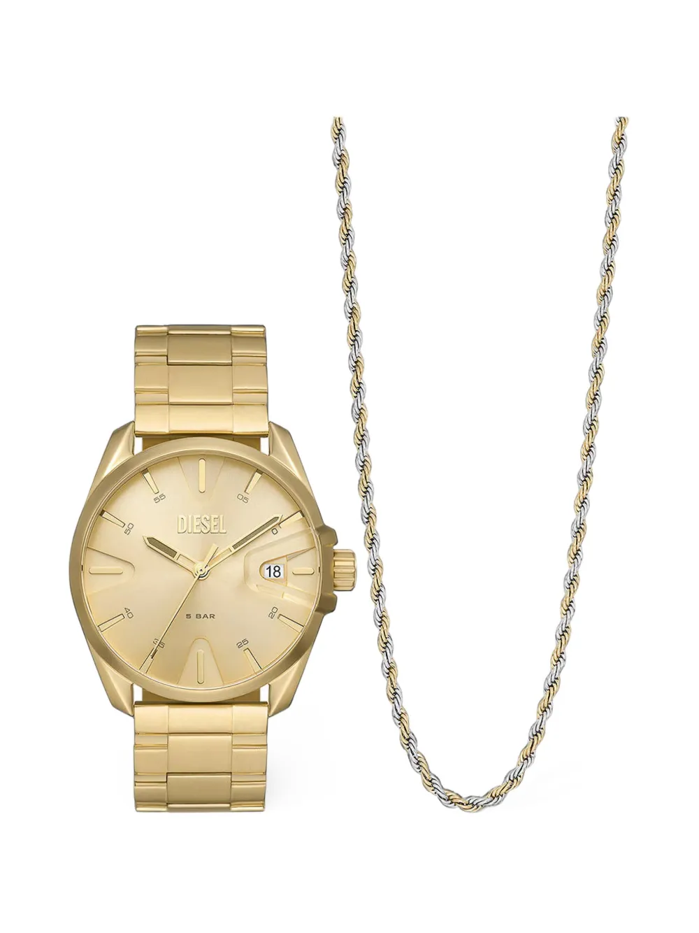 Diesel MS9 watch and necklace set - Oro