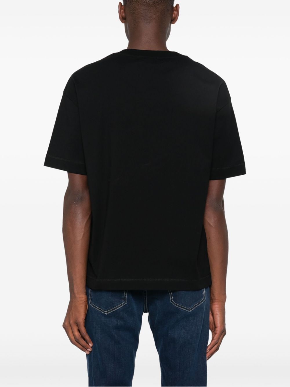 Shop Apc Flocked-logo T-shirt In Black